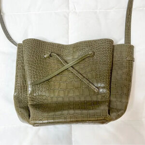 Free People Aster Green Crocodile Crossbody Purse